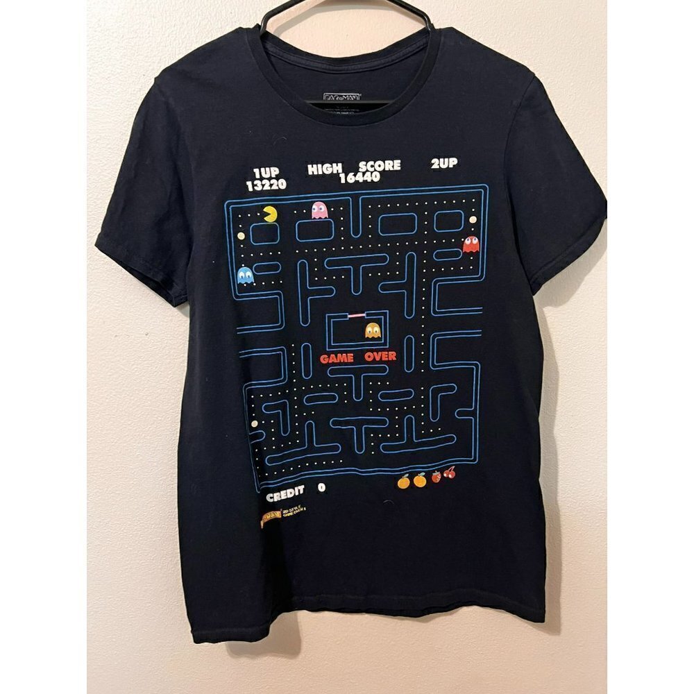 Men's Pac Man Black T Shirt Size M